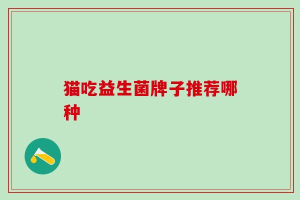 猫吃益生菌牌子推荐哪种