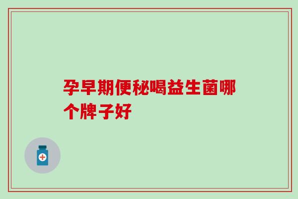 孕早期便秘喝益生菌哪个牌子好