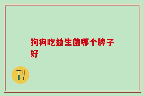 狗狗吃益生菌哪个牌子好