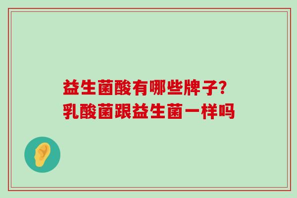 益生菌酸有哪些牌子？乳酸菌跟益生菌一样吗