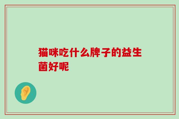 猫咪吃什么牌子的益生菌好呢