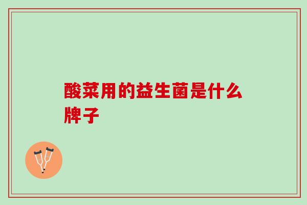 酸菜用的益生菌是什么牌子