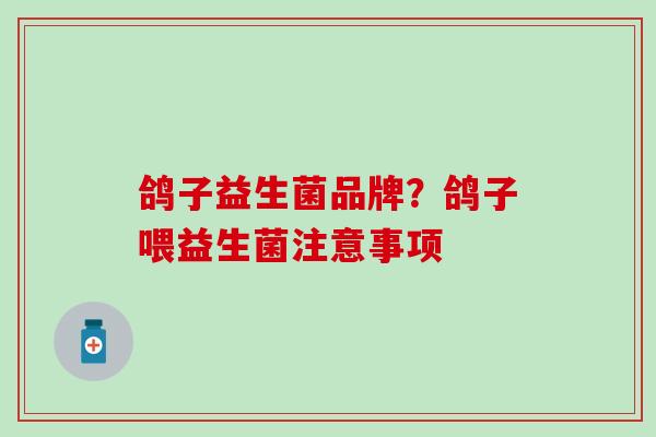 鸽子益生菌品牌？鸽子喂益生菌注意事项