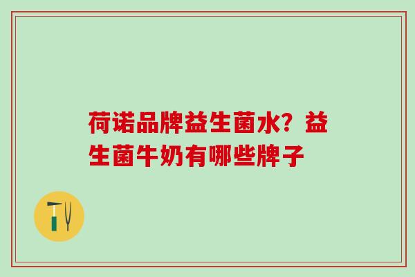 荷诺品牌益生菌水？益生菌牛奶有哪些牌子