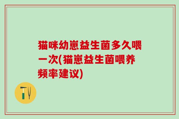猫咪幼崽益生菌多久喂一次(猫崽益生菌喂养频率建议)