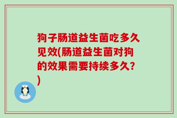 狗子肠道益生菌吃多久见效(肠道益生菌对狗的效果需要持续多久？)
