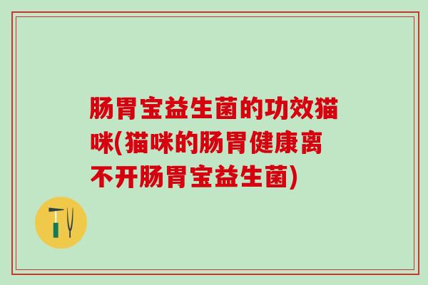 肠胃宝益生菌的功效猫咪(猫咪的肠胃健康离不开肠胃宝益生菌)