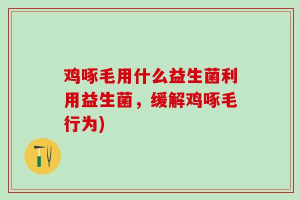 鸡啄毛用什么益生菌利用益生菌,缓解鸡啄毛行为) 鸡啄毛用什么益生菌利用益生菌,缓解鸡啄毛行为)