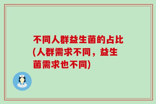 不同人群益生菌的占比(人群需求不同，益生菌需求也不同)