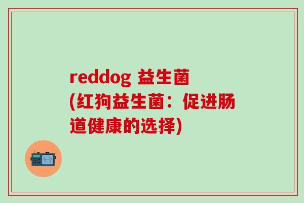 reddog 益生菌(红狗益生菌：促进肠道健康的选择)
