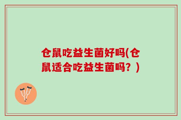 仓鼠吃益生菌好吗(仓鼠适合吃益生菌吗?) 仓鼠吃益生菌好吗(仓鼠适合吃益生菌吗?)