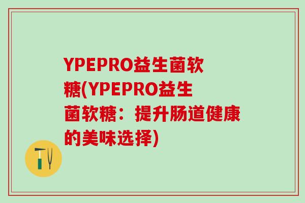 YPEPRO益生菌软糖(YPEPRO益生菌软糖：提升肠道健康的美味选择)