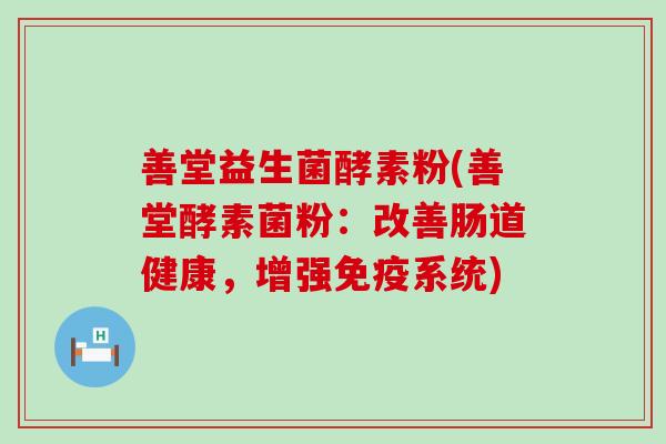 善堂益生菌酵素粉(善堂酵素菌粉：改善肠道健康，增强免疫系统)