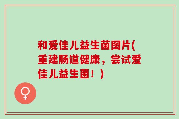 和爱佳儿益生菌图片(重建肠道健康,尝试爱佳儿益生菌!) 和爱佳儿益生菌图片(重建肠道健康,尝试爱佳儿益生菌!)