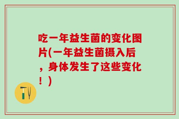 吃一年益生菌的变化图片(一年益生菌摄入后，身体发生了这些变化！)