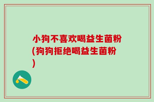 小狗不喜欢喝益生菌粉(狗狗拒绝喝益生菌粉)