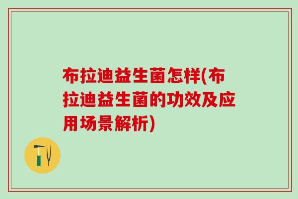布拉迪益生菌怎样(布拉迪益生菌的功效及应用场景解析)
