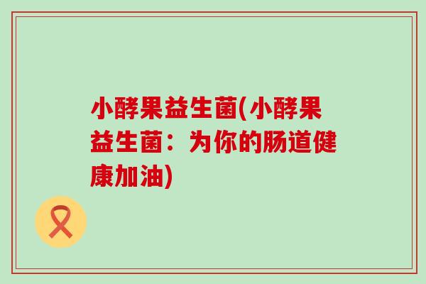 小酵果益生菌(小酵果益生菌：为你的肠道健康加油)