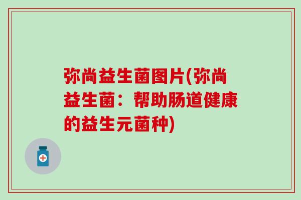 弥尚益生菌图片(弥尚益生菌：帮助肠道健康的益生元菌种)