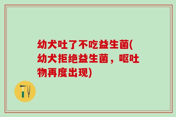 幼犬吐了不吃益生菌(幼犬拒绝益生菌，呕吐物再度出现)