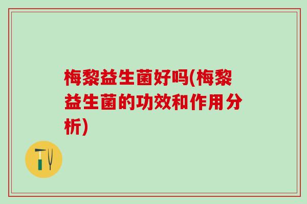 梅黎益生菌好吗(梅黎益生菌的功效和作用分析)