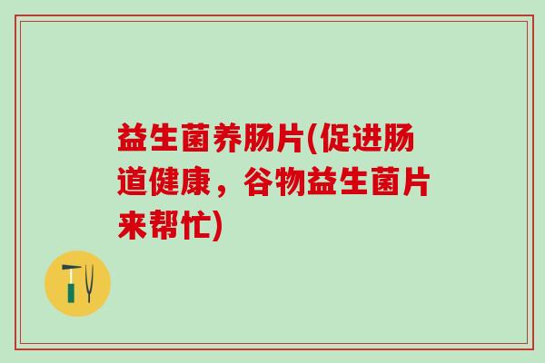 益生菌养肠片(促进肠道健康，谷物益生菌片来帮忙)