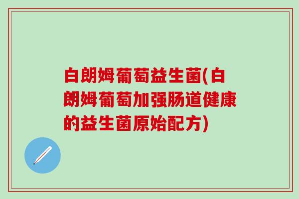 白朗姆葡萄益生菌(白朗姆葡萄加强肠道健康的益生菌原始配方)