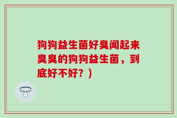 狗狗益生菌好臭闻起来臭臭的狗狗益生菌，到底好不好？)
