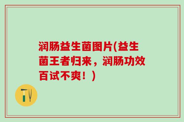 润肠益生菌图片(益生菌王者归来，润肠功效百试不爽！)