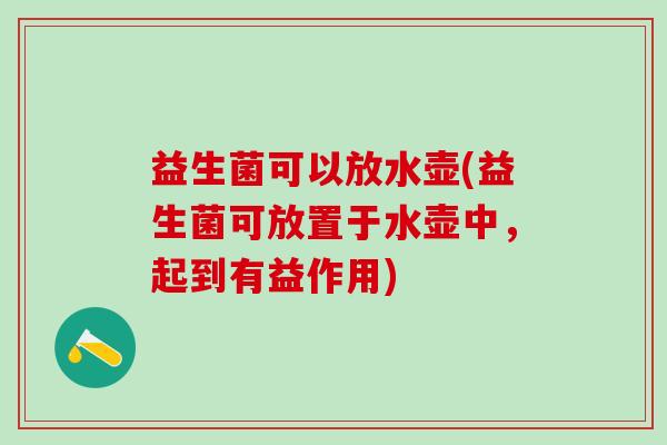 益生菌可以放水壶(益生菌可放置于水壶中，起到有益作用)