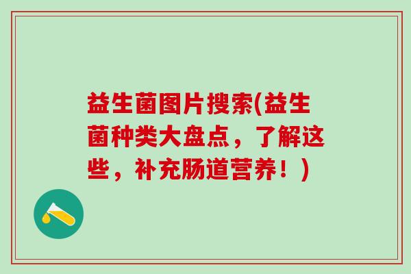 益生菌图片搜索(益生菌种类大盘点，了解这些，补充肠道营养！)
