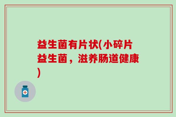益生菌有片状(小碎片益生菌，滋养肠道健康)