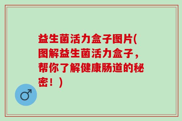 益生菌活力盒子图片(图解益生菌活力盒子，帮你了解健康肠道的秘密！)