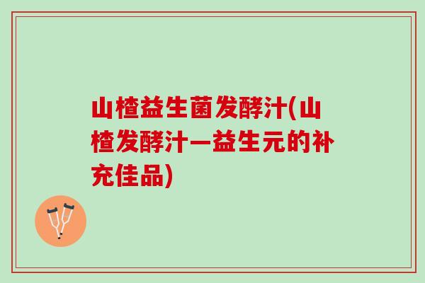 山楂益生菌发酵汁(山楂发酵汁—益生元的补充佳品)