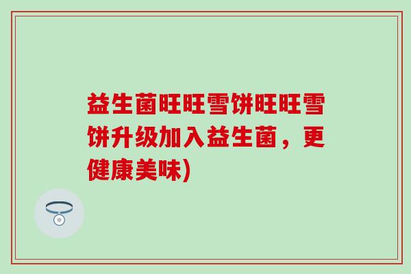 益生菌旺旺雪饼旺旺雪饼升级加入益生菌，更健康美味)