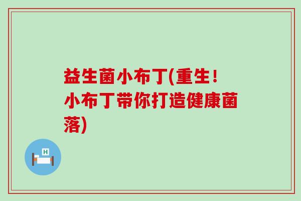 益生菌小布丁(重生！小布丁带你打造健康菌落)