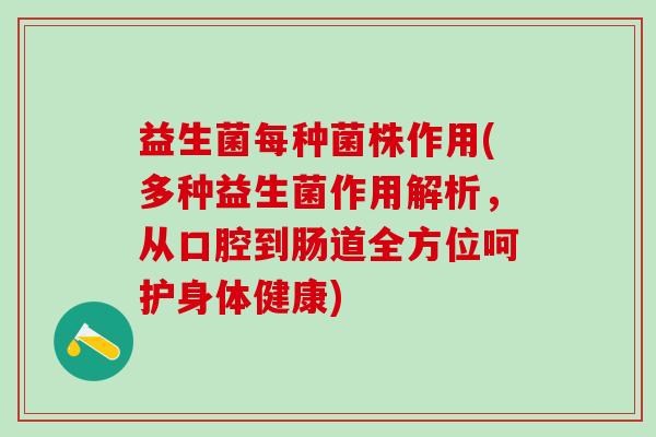 益生菌每种菌株作用(多种益生菌作用解析,从口腔到肠道全方位呵护身体健康) 益生菌每种菌株作用(多种益生菌作用解析,从口腔到肠道全方位呵护身体健康)