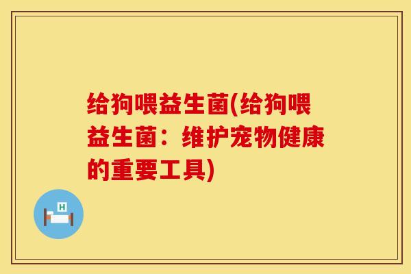 给狗喂益生菌(给狗喂益生菌:维护宠物健康的重要工具) 给狗喂益生菌(给狗喂益生菌:维护宠物健康的重要工具)