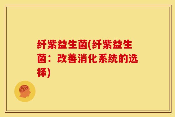 纤紫益生菌(纤紫益生菌：改善消化系统的选择)