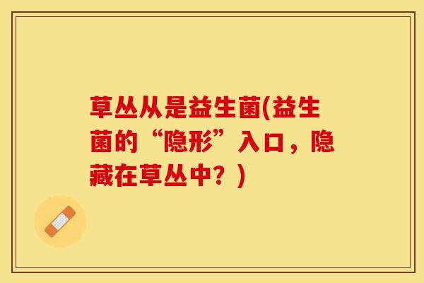 草丛从是益生菌(益生菌的“隐形”入口,隐藏在草丛中?) 草丛从是益生菌(益生菌的“隐形”入口,隐藏在草丛中?)