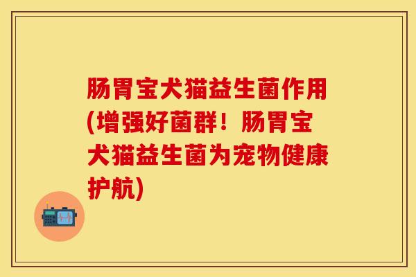 肠胃宝犬猫益生菌作用(增强好菌群！肠胃宝犬猫益生菌为宠物健康护航)