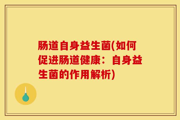 肠道自身益生菌(如何促进肠道健康：自身益生菌的作用解析)