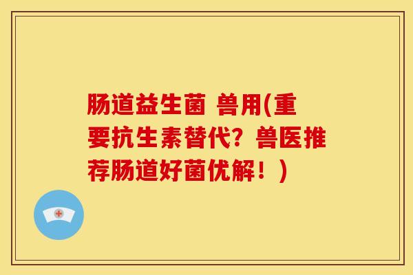 肠道益生菌 兽用(重要抗生素替代？兽医推荐肠道好菌优解！)