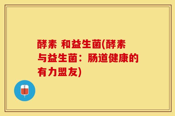 酵素 和益生菌(酵素与益生菌：肠道健康的有力盟友)