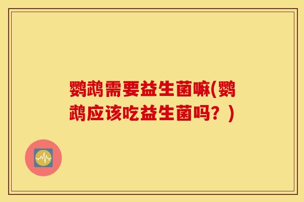 鹦鹉需要益生菌嘛(鹦鹉应该吃益生菌吗?) 鹦鹉需要益生菌嘛(鹦鹉应该吃益生菌吗?)