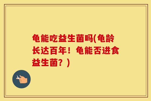 龟能吃益生菌吗(龟龄长达百年！龟能否进食益生菌？)