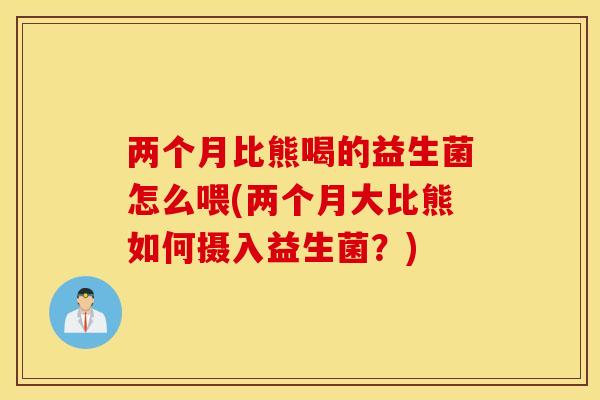 两个月比熊喝的益生菌怎么喂(两个月大比熊如何摄入益生菌？)