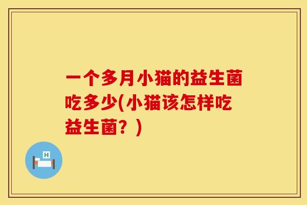 一个多月小猫的益生菌吃多少(小猫该怎样吃益生菌？)