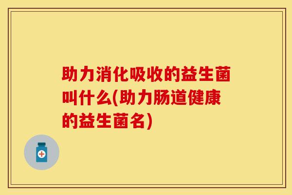 助力消化吸收的益生菌叫什么(助力肠道健康的益生菌名)