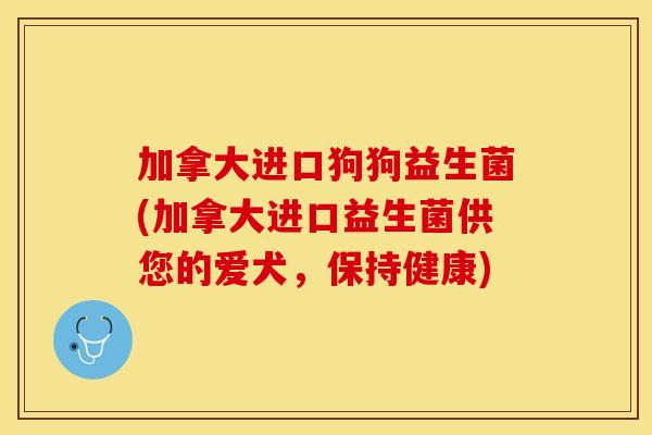 加拿大进口狗狗益生菌(加拿大进口益生菌供您的爱犬,保持健康) 加拿大进口狗狗益生菌(加拿大进口益生菌供您的爱犬,保持健康)